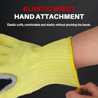 GOL-SIV 2 Pairs Work Gloves Men Medium, 7-Gauge Aramid Knit with Cowhide Leather Palm, Heavy Duty Cut Resistant Safety Gloves for Glass Handling, Metal Fabrication, Construction & Woodworking