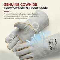 GOL-SIV Welding Gloves Men 3 Pairs, Heavy Duty Split Cowhide Leather Work Gloves with Kevlar Stitching, Extreme Heat Resistant Gauntlet for MIG/Stick Welding & Metal Fabrication