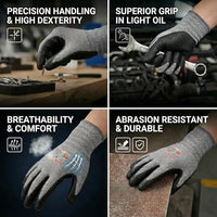 GOL-SIV Work Gloves 12 Pairs, Micro-Foam Nitrile Coated Safety Gloves for Firm Grip, Breathable Seamless High Dexterity Mechanic Gloves for Warehouse, Precision Assembly & DIY (M)