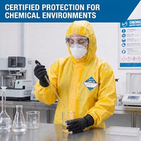 GOL-SIV Hazmat Suit with Hood (6-Pack) - Chemical Splash Resistant Protective Coveralls, Liquid PPE for Industrial Washing, Mixing & Outdoor Spraying (XXL)