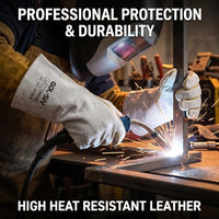 GOL-SIV Welding Gloves Men 3 Pairs, Heavy Duty Split Cowhide Leather Work Gloves with Kevlar Stitching, Extreme Heat Resistant Gauntlet for MIG/Stick Welding & Metal Fabrication