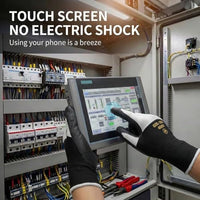 GOL-SIV 400V Low Voltage Electrician Gloves (5 Pairs), Professional Touch Screen & Flame Retardant Safety Work Gloves, Rubber Coated Non-Slip Hand Protection for Electrical Wiring, XL, Black