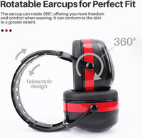 GOL-SIV SNR 34dB Noise Reduction Earmuffs 3 Pack, Soundproof Ear Protection for Industrial Construction, Woodworking & Shooting Range, Black & Red