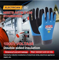 GOL-SIV 1000V Insulated Electrician Gloves, High Precision Safety Work Gloves for Circuit Handling & Assembly, Oil-Resistant Grip with Flexible Fit, 5 Pairs