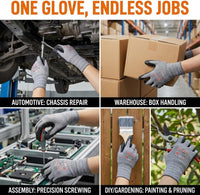 GOL-SIV 15-Gauge Micro-Foam Nitrile Work Gloves for Men and Women, Precision Assembly Utility Gloves, Breathable Snug Fit, Oil Resistant Grip, 3 Pairs, Size M