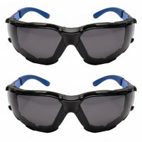 GOL-SIV Bulk Safety Glasses with Foam Gasket, Anti-Fog Dark Vented Lenses, ANSI Z87.1 Protective PPE Eyewear for Contractors & Construction, 12 Pack