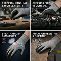 GOL-SIV Work Gloves 12 Pairs, Micro-Foam Nitrile Coated Safety Gloves for Firm Grip, Breathable Seamless High Dexterity Mechanic Gloves for Warehouse, Precision Assembly & DIY (M)