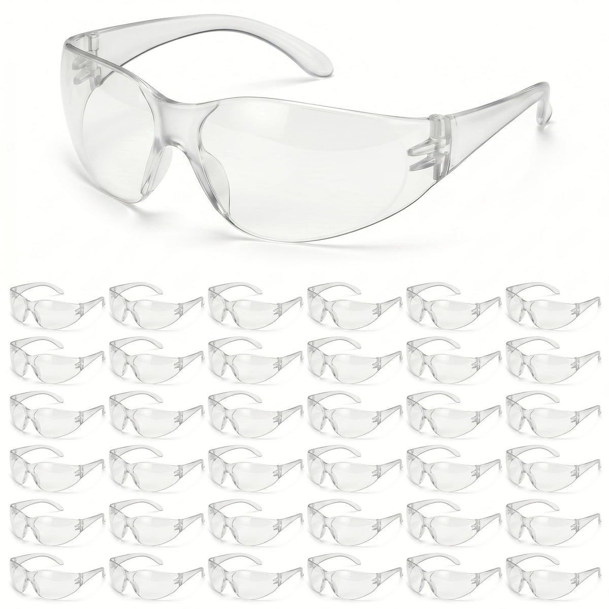 GOL-SIV Anti-Fog Safety Goggles, ANSI Z87.1 Certified Protective Eyewear, Clear Scratch Resistant Lenses, Lightweight Wrap-Around Design for Lab, Construction, Woodworking & Medical, 12-Pack