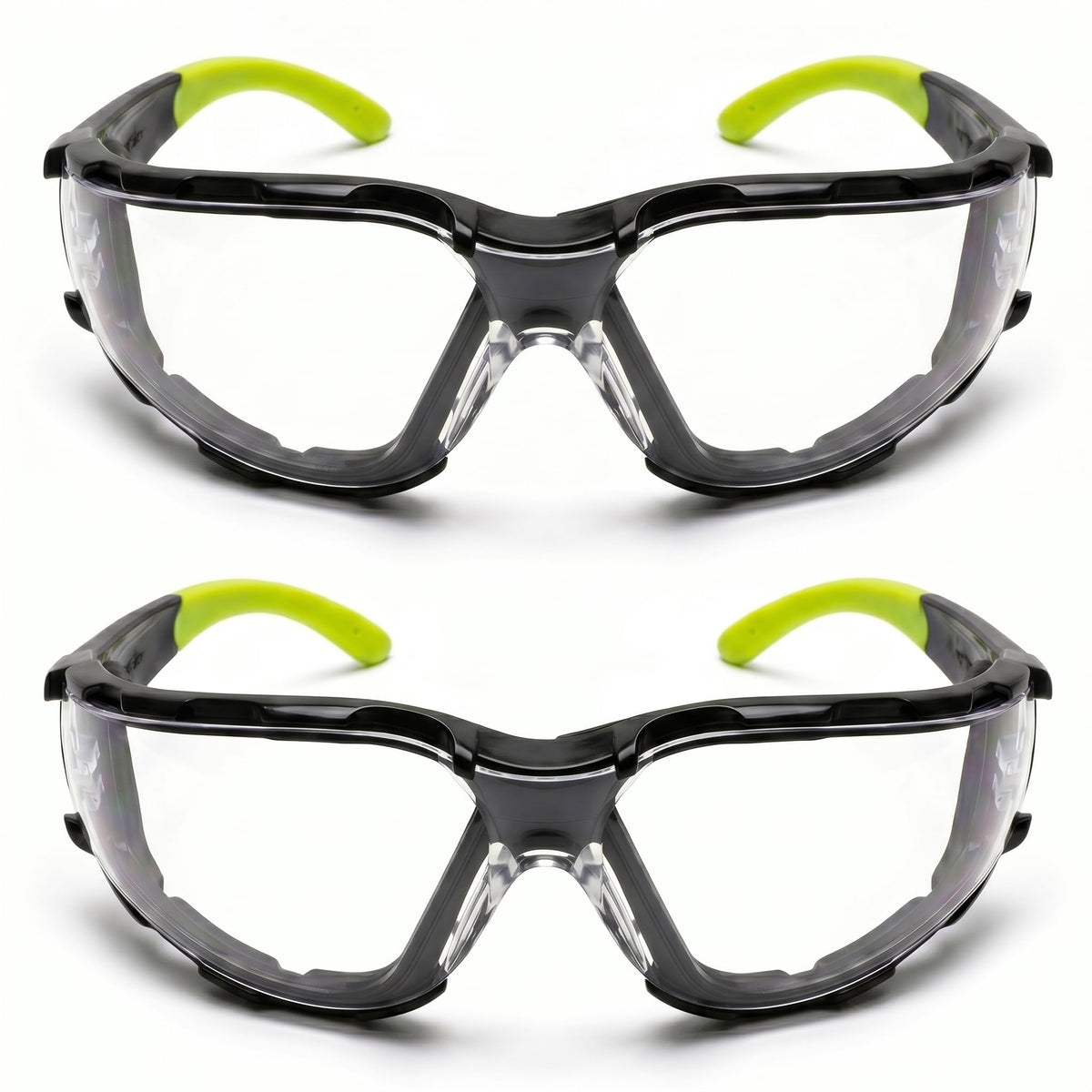 GOL-SIV 24 Pack Bulk Safety Glasses, Industrial Clear Anti-Fog Protective Eyewear, ANSI Z87.1 Wrap-Around PPE Eye Protection with Anti-Slip Fit for Manufacturing, Construction Crew & Lab Visitors