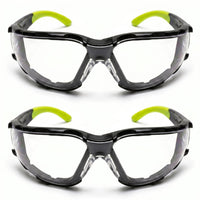 GOL-SIV 24 Pack Bulk Safety Glasses, Industrial Clear Anti-Fog Protective Eyewear, ANSI Z87.1 Wrap-Around PPE Eye Protection with Anti-Slip Fit for Manufacturing, Construction Crew & Lab Visitors