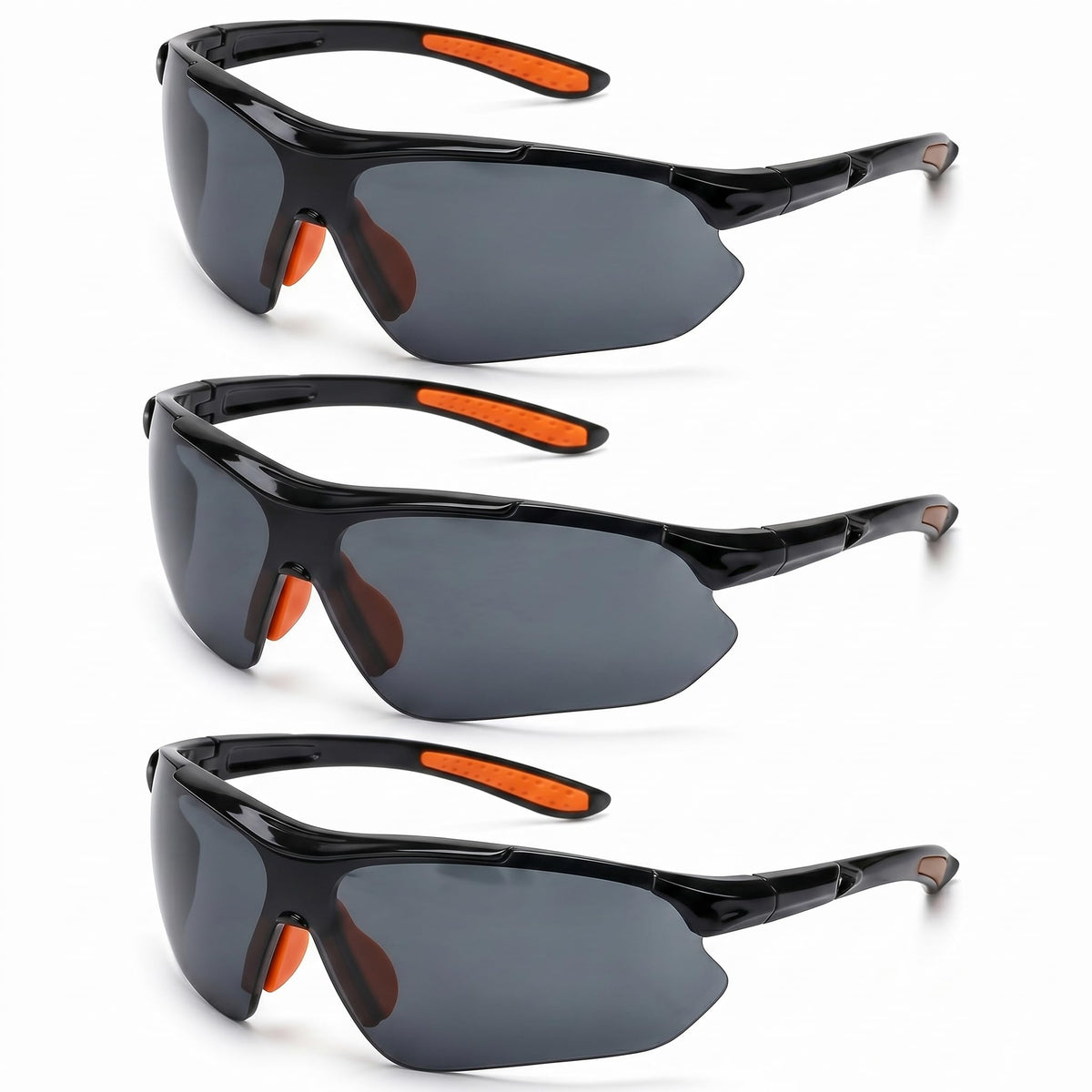 GOL-SIV 36 Pack Bulk Tinted Safety Glasses, Industrial Anti-Fog Safety Sunglasses, ANSI Z87.1 Protective Eyewear with UV Protection & Rubber Nose Pad for Construction Workers, Dark Lens