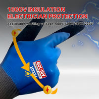 GOL-SIV 1000V Insulated Electrician Gloves, High Precision Safety Work Gloves for Circuit Handling & Assembly, Oil-Resistant Grip with Flexible Fit, 5 Pairs