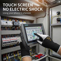GOL-SIV 3 Pairs Insulated Electrical Gloves 400V, Touch Screen Low Voltage Electrician Work Gloves, Rubber Non-Slip Grip for Wire Working & Maintenance, Black, XL