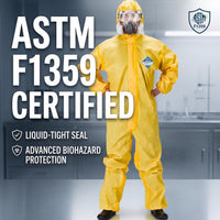 GOL-SIV 6-Pack Hazmat Suit with Hood - Type 3/4 Chemical Liquid Splash Protective Coveralls for Pressure Washing & Hazardous Handling (XXXL)
