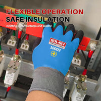 GOL-SIV 1000V Insulated Electrician Gloves, High Precision Safety Work Gloves for Circuit Handling & Assembly, Oil-Resistant Grip with Flexible Fit, 5 Pairs