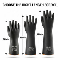 GOL-SIV 18 Inch Chemical Resistant Work Gloves 2 Pairs, Heavy Duty Latex Elbow Length Gauntlet, Waterproof Acid & Alkali Proof for Industrial Cleaning, Metal Plating & Pool Maintenance