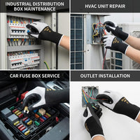 GOL-SIV 400V Low Voltage Electrician Gloves (5 Pairs), Professional Touch Screen & Flame Retardant Safety Work Gloves, Rubber Coated Non-Slip Hand Protection for Electrical Wiring, XL, Black