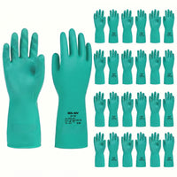GOL-SIV Chemical Resistant Gloves, 18 Mil Heavy Duty Nitrile Gloves, EN374 Acid & Alkali Proof Work Gloves for Epoxy Resin, Woodworking & Auto, Puncture Resistant, 12 Pairs, M