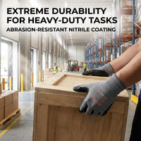 GOL-SIV Work Gloves 12 Pairs, Foam Nitrile Coated Palm for Firm Oil Grip, Breathable Seamless Mechanic Gloves, Abrasion Resistant Safety Work Gear for Warehouse, Auto Repair & DIY (L)