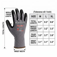 GOL-SIV 12 Pairs Sandy Nitrile Coated Work Gloves, Level 4 Abrasion Resistant, 15-Gauge Breathable Safety Gloves for Warehouse, Mechanic & Gardening (M)