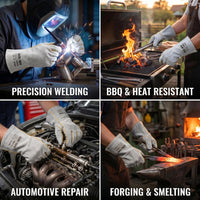GOL-SIV Welding Gloves Men 3 Pairs, Heavy Duty Split Cowhide Leather Work Gloves with Kevlar Stitching, Extreme Heat Resistant Gauntlet for MIG/Stick Welding & Metal Fabrication