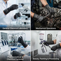 GOL-SIV 18 Inch Chemical Resistant Work Gloves 2 Pairs, Heavy Duty Latex Elbow Length Gauntlet, Waterproof Acid & Alkali Proof for Industrial Cleaning, Metal Plating & Pool Maintenance